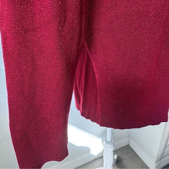 Belle by Kim Gravel Red Cardigan Metallic Thread Ruffle Zip Up SZ M NWT - Picture 12 of 16